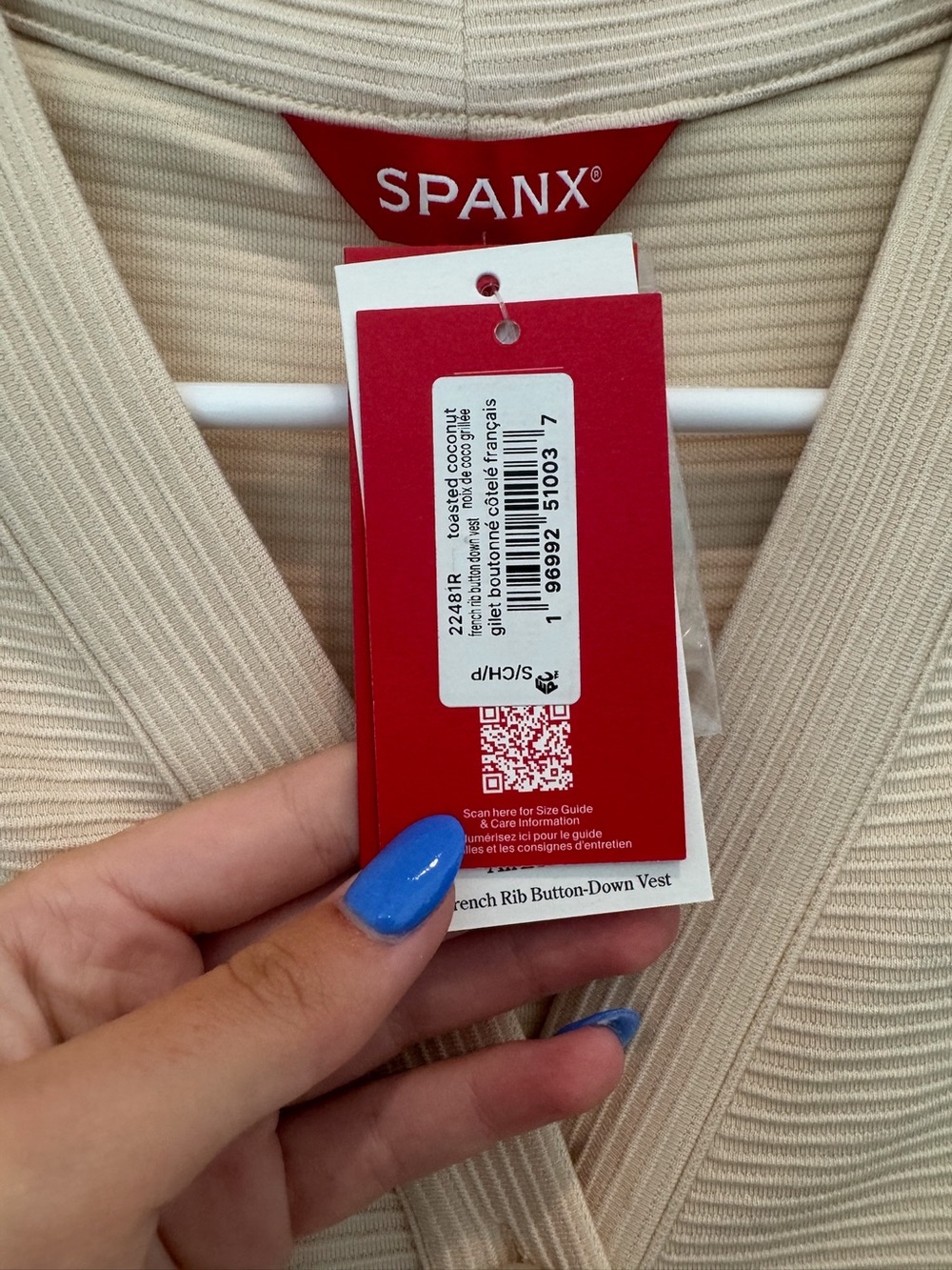 SPANX AirEssentials French Rib Button-Down Vest - Picture 5 of 5